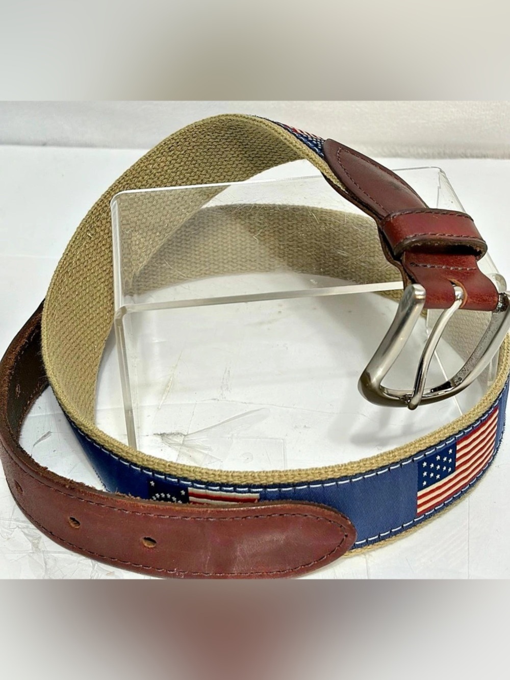 Belted Cow Historical American Flag Ribbon Belt 32